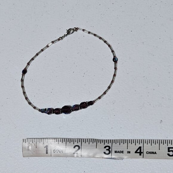 Elegant Handcrafted Purple Crystal Beaded Bracelet Classic Fashion Jewelry Women - Picture 4 of 4